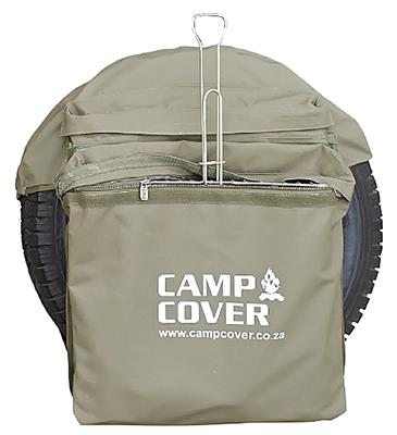 Camp Cover Reserveradabdeckung mit zwei Taschen Safari Style 31" Khaki